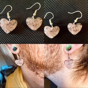 Rose quartz and resin earrings